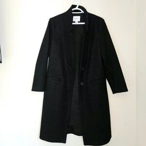 Old Navy Black Wool Blend Winter Jacket Oversized Tailored